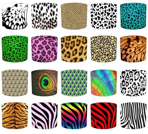 Image of Animal Print Lampshade Available in 20 Designs and 3 Sizes for Ceiling Light Shade Pendant or Table Lamp Zebra Tiger Leopard Owl Cheetah Butterfly