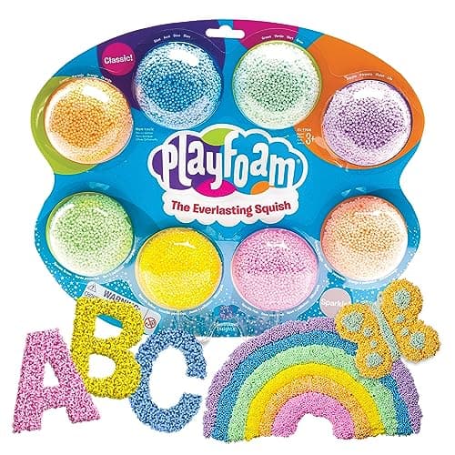 Image of Learning Resources Playfoam - Non-Toxic Sensory Modelling Compound - Set of 8 Classic & Glitter Colours - Non Stick - Creative Activity From 3 Years - Educational Gift for Children