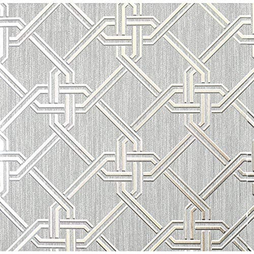 Image of Arthouse Gianni Metallic Foil Geo Twist Knot Pattern Textured Lined Wallpaper 903105