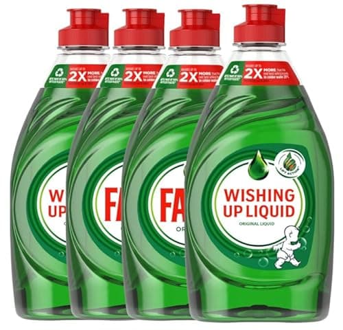Image of 4 X Fairy Fairy Original Washing Up Liquid 320ml – Dishwashing Liquid Green | Powerful Dishwashing Liquid, Tough on Grease Gentle on Hands