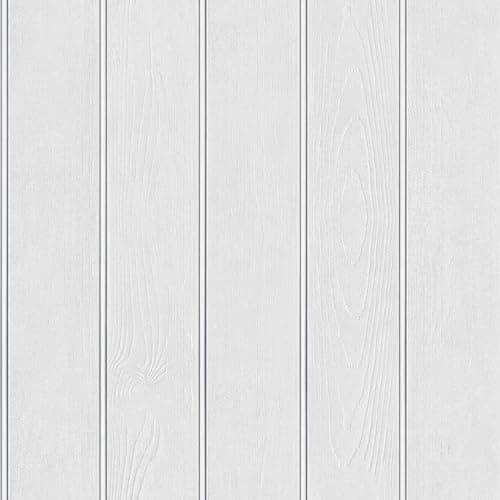 Image of Beaded Wood Panel White Wallpaper - Modern Realistic Contemporary Trendy - Stylish Feature Wall