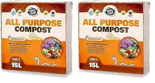 Image of Coco & Coir Peat-free Compost. Potting Compost with 6 months Nutrition. Coir Soil for Plants Indoors/Outdoor- Coco Boost (15L / 1KG) (Pack of 2)