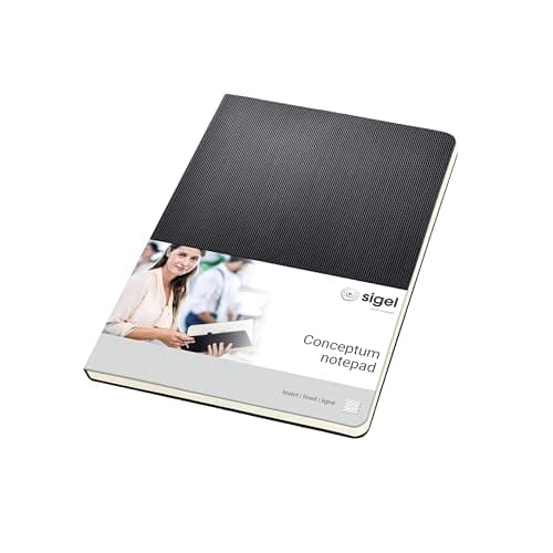 Image of SIGEL CO803 Notepad, approx. A5, lined, hardcover, Black - Conceptum