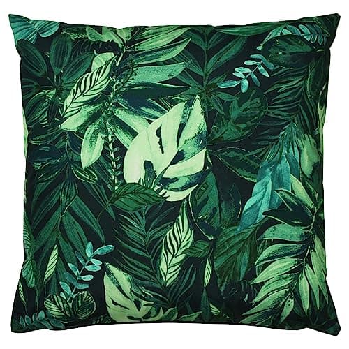 Image of furn. Psychedelic Jungle Cushion Cover – Water Resistant Colourful Tropical Leaf Outdoor Decorative Case (Green - 43x43cm)