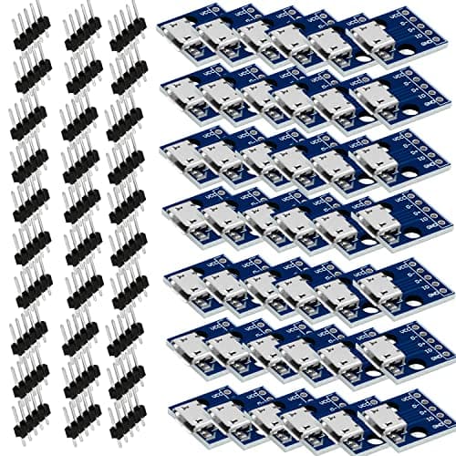 Image of AZDelivery | 30 x MCU-micro USB interface socket | USB power supply transfer interface | Breadboard 5V power module | Development board compatible with Arduino