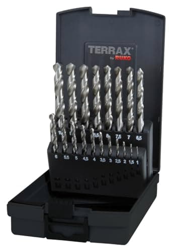 Image of Terrax A214214RO Twist Drill Set G HSS in Plastic Case (ABS) Pack of 19
