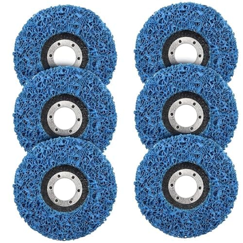 Image of BURNTOP 6PCS Strip Discs Stripping Wheel 115mm 4.5inch Durable Poly Paint Removal Disc For Angle Grinder Clean and Remove Paint Coating Rust Welds Oxidation (Blue)