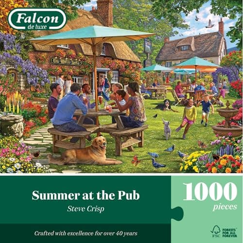Image of Falcon Summer at the Pub, 1000 Piece Jigsaw Puzzle for Adults - Beautifully Illustrated 1000Pc Adult Jigsaws, Fun Present & Activity for Home, Puzzles for Rainy Days, Birthday Jumbo