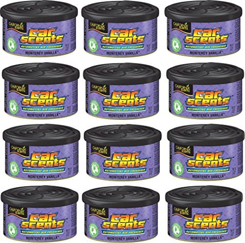 Image of California Scents Car Scents Cool Air Freshner Fragrence Smell , Monterey Vanilla , 1.5 Ounce Cans (Pack of 12)