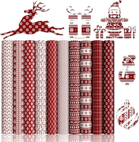 Image of Christmas Red Infusible Transfer Ink Sheets for Tumblers Blanks Tshirts, Sublimation Paper for Cricut Mug Press,12"x10"10PCS