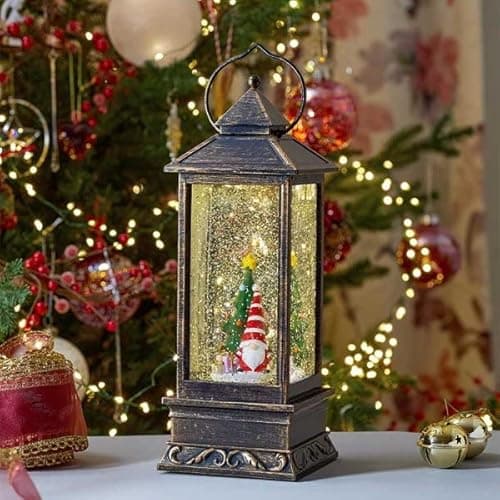 Image of Three Kings Christmas Metal LED Water Spinner Glitter Snow Globe Lantern Santa Gonk 29cm