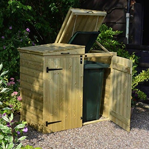 Image of Rowlinson Premier Shiplap Apex Double Bin Store with Solid Back