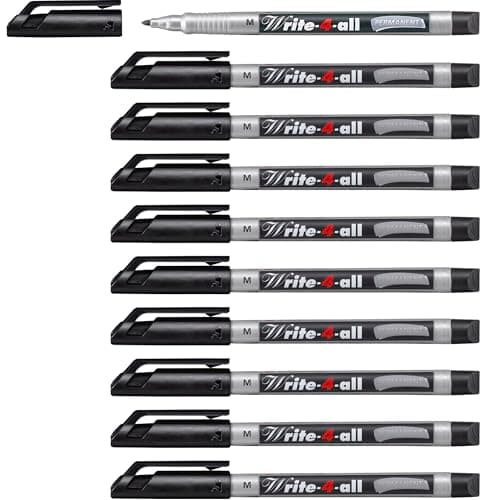 Image of STABILO Write-4-all - Permanent Marker Pen - Medium - Pack of 10 - Black