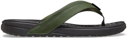 Image of Crocs Men, Yukon Surf Flip, Army Green/Black, 9 UK Men