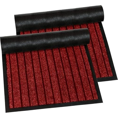 Image of Fit Even Rubber Doormat – Outdoor & Indoor Heavy Duty Washable Non-Slip Doormat for Kitchen Garden, Inside & Outside Floor Mats, Waterproof and Dirt Trapper Entrance Rug Runner (60x180 cm, Red 2)