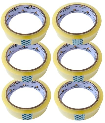 Image of 6 Pack - Cellotape Rolls Strong Clear Packing Tape Extra Long | Packaging Sellotape Transparent Stationary Gift Wrap Tape Refill 24mm x 40m