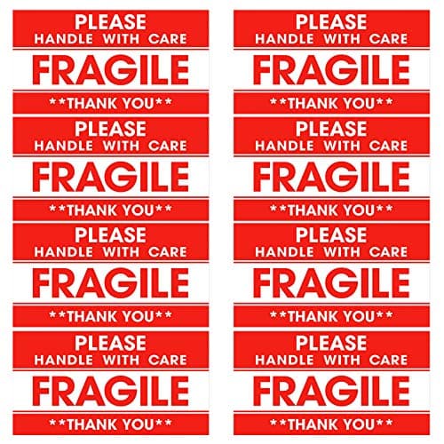 Image of 120Pack Fragile Stickers 50 x 90mm, Please Handle with Care Thank You Adhesive Labels Red Warning Stickers for Shipping