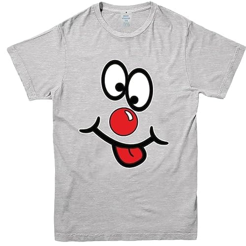 Image of BESTITALIANUK Funny Smiley Face Kids Girls Boys Adult Fun Day 2026 T-Shirt Top Charity Event Celebration Tshirt Heather Grey