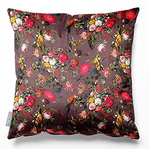 Image of Izabela Peters Eco-Friendly Velvet Cushions - Filled, 40 cm, Monkey Puzzle - Italian Grape, Chair & Sofa Cushions