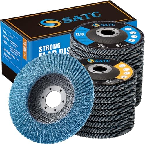 Image of SATC 20PCS Flap Discs 115mm 40 60 80 120 Grit Zirconia T29 Grinding Discs for Angle Grinder to Sanding Grinding Metal Wood…