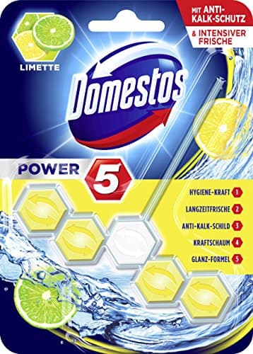Image of Domestos Power 5 Toilet Rim Block, Lime