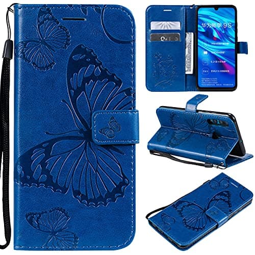Image of nancencen Compatible with Huawei P Smart Plus 2019/Honor 10i/Enjoy 9s Case, Flip Case with Wallet Function and Stand – Blue Butterfly Design