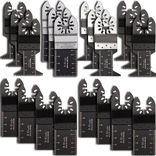 Image of 20 Pcs Mix Oscillating Saw Blades, Professional Wood/Metal Universal Multitool Quick Release Saw Blades Fit Fein Multimaster, Ryobi, Milwaukee, Bosch, Dremel, Dewalt, Rockwell, Makita and More #3041