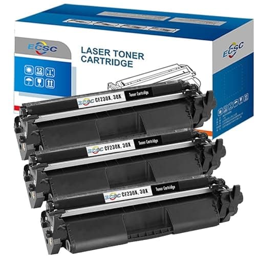 Image of ECSC Toner Cartridge CF230X 30X For Printer, Compatible With HP LaserJet Pro M203 M203 Series M203dn M203dw M220 Series MFP M227 Series MFP M227fdn MFP M227fdw MFP M227sdn Black (3-PacK)