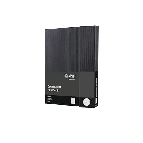 Image of SIGEL CO161 Premium Notebook squaRed, A5, hardcover, Black - Conceptum