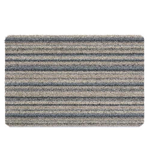 Image of My Mat Cotton Indoor Ribbon Grey Door Mat, Washable Doormat for Hallway, Kitchen, Front Door 50X75cm