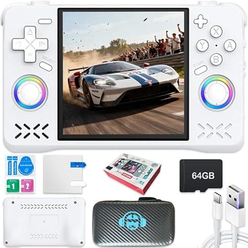 Image of New XF40H Handheld Game Console,Built-in 64G with 18000 games,4000mAh,Linux System,4-inch IPS Screen WIth Storage bag (White,64G)