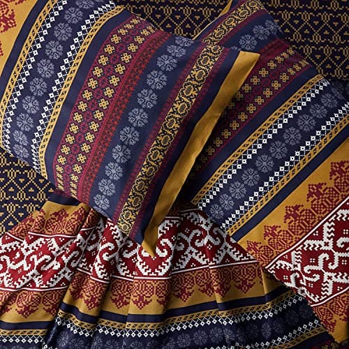 Image of AuraHome® Rozella Luxury Indian Ethnic Themed Printed Cushion Covers Geometric Print styles Multicoloured Premium Soft Cotton & Polyester Blend (Cushion Covers 4 Pack 18 Inch)