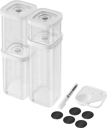 Image of ZWILLING FRESH & SAVE CUBE set, size S, 6-piece storage set incl. 3x CUBE storage boxes S, measuring spoon, NFC labels