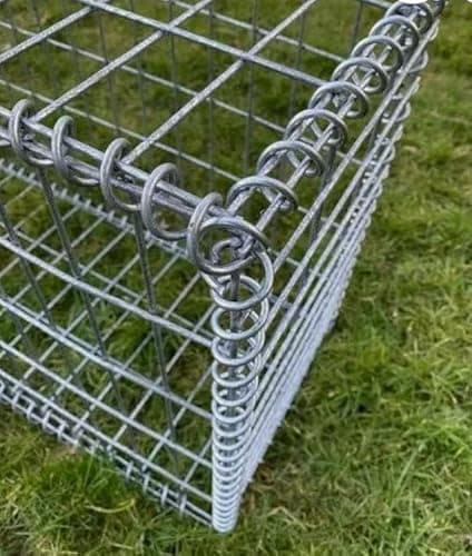 Image of Gabion Baskets Galvanised Steel Cages Mesh Wire Stone Basket Outdoor Spiral Retaining Wall Planter Garden / 100 x 30 x 30cm or 100 x 50 x 30cm / 4mm Wire / 50 x 100mm Hole (100cm x 80cm x 50cm)