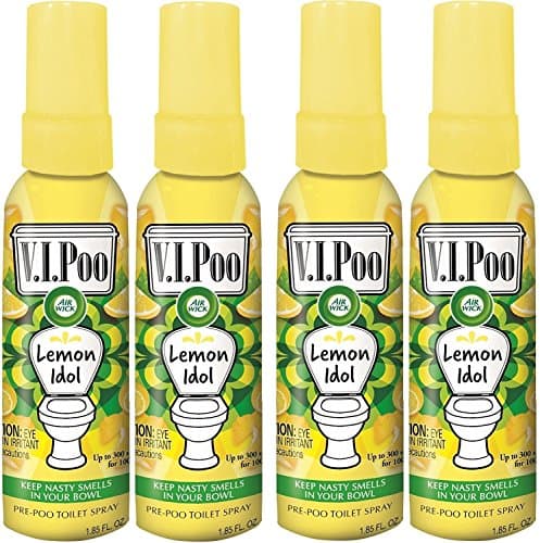 Image of Air Wick, V.I.Poo, Lemon Idol,Pre-Poo Toilet Spray, 55 ml,Pack of 4