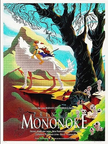 Image of Princess Mononoke Studio Ghibli inspired Animated Film Movie Wall Art Poster Print V4 (A3 297 x 420mm)
