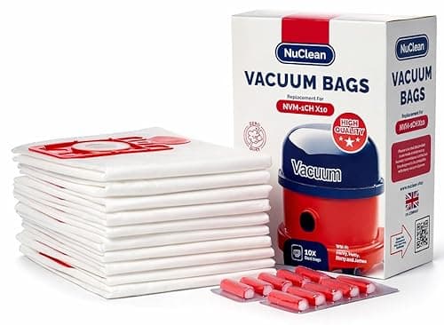 Image of NuClean - Replacement for Henry Hoover Bags - Compatible with Henry, Hetty, NVM-1CH Vacuum Bag (10 Bags & 10 Freshners)