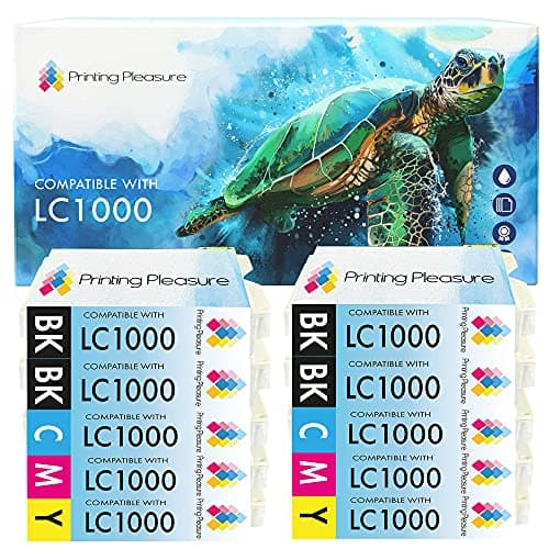 Image of Printing Pleasure 10 (2 SETS + 2 BLACK) LC1000 LC970 Ink Cartridges compatible with DCP-130C DCP-135C DCP-150C 260C 330C 350C 357C 540CN 560CN 770CW Fax-2840 MFC-465CN - High Capacity