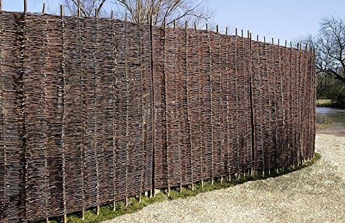 Image of Papillon Premium Willow Hurdles Garden Traditional Fencing Woven Fence Panel in Brown 1.83m x 1.83m (6ft x 6ft)