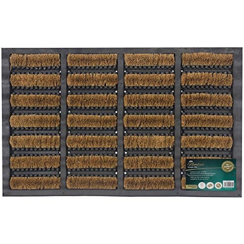 Image of JVL Heavy Duty Nimbus Rubber Natural Coir Tuffscrape Door Mat, Rattan, 40 x 60 cm, Beige 02-170