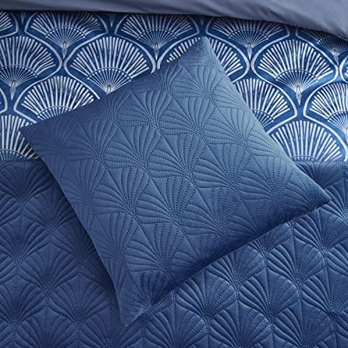 Image of Catherine Lansfield Living Art Deco Pearl 45x45cm Cushion Navy Blue
