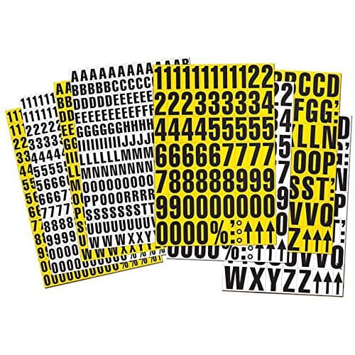 Image of Magnetic Letters Sets for shelving/racking A - Z, Special Characters, 43mm high - ideal for use on shelving or racking beams or any magnetic surface, colour:yellow