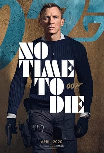 Image of James Bond No Time To Die Film Poster Action Movie Photo Wall Art Picture Poster A4