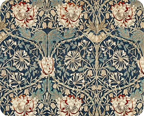 Image of William Morris - Glass Worktop Saver/Protector | Cutting Board - by Pearl Glass (50 x 40cm Large, Honeysuckle)