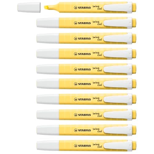Image of STABILO swing cool Pastel - Highlighter - Pack of 10 - Milky Yellow