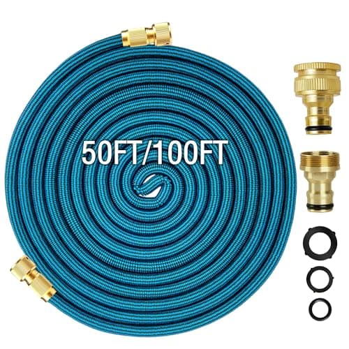 Image of XPendHoze Hose Pipe for Garden 50FT/15M, Blue, Lightweight Flexible Garden Hose with Double Latex Core, Solid Brass Fittings, Tough Expanding Hose Pipes Kink-Free