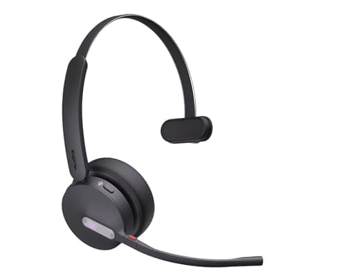 Image of Yealink WH64 Hybrid DECT& Bluetooth Wireless Headset with Mic for Work, Bluetooth Headphones with DECT Dongle, 3X Mic, 492ft Range,26H Talk Time, Office Portable Single On Ear Headsets for PC Laptop