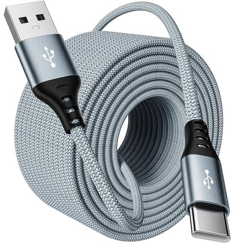 Image of Long USB C Cable 10m, USB C Charger Cable Braided USB Type C Cord Fast Charging Compatible for PS5 Controller,Xbox, IPhone 16/15,Samsung Galaxy S24/S23/S22,Note 10 9 8,LG,Motorola,Switch,Huawei