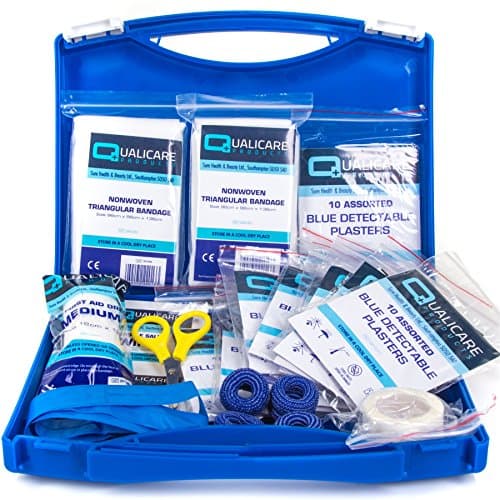 Image of bumbur Catering First Aid Kit - Kitchen Safety Protection Blue Plasters & Dressings