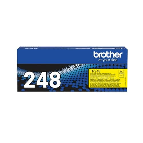 Image of Brother TN-248Y Toner Cartridge, Yellow, Single Pack, Standard Yield, Includes 1 x Toner Cartridge, Genuine Supplies